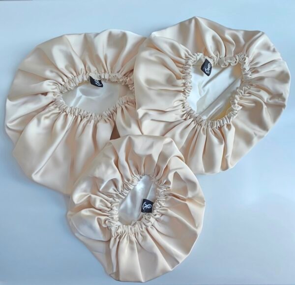 Champagne Cream Mummy & Me Satin Bonnet Set
