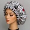 Love Print Satin Bonnet