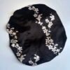 Black & White Flora Satin Bonnet