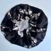 Black & White Flora Satin Bonnet